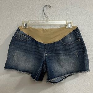 Oh Baby Distressed Maternity Shorts
